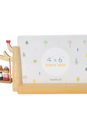 jeancard木质相框卡通卧室桌面