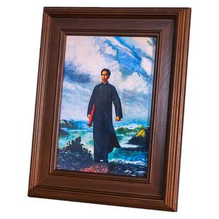 伟人毛主席画像实木相框照片 毛泽东办公室摆件摆台伟人怀旧纪念