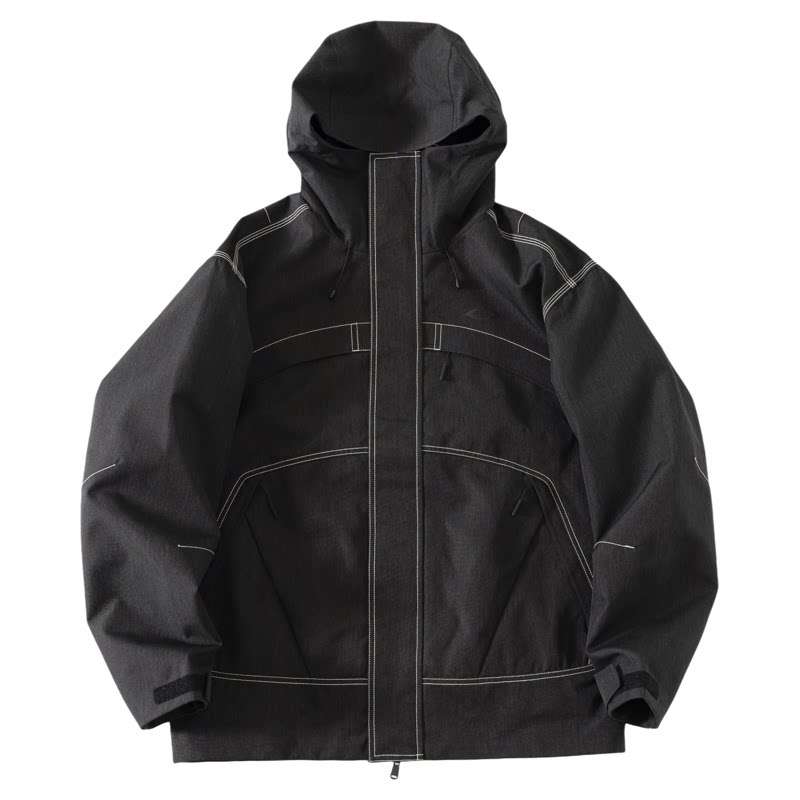 欧克利防水压胶硬壳冲锋雪服夹克