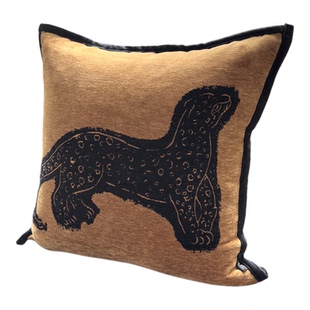 中古风豹子客厅沙发抱枕复古轻奢高级感靠垫卧室床头靠枕套不含芯