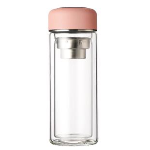 双层加厚耐热防爆便携式可爱女士玻璃杯智能显温高颜值办公室水杯