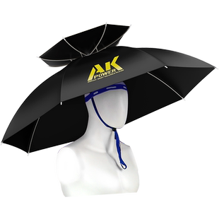 渔之源双骨伞帽头戴式雨伞防雨帽户外垂钓便携可折叠钓伞遮阳伞