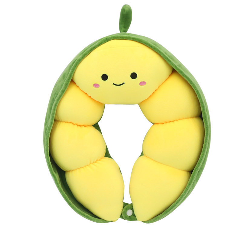卡通可爱豌豆荚pp棉U型枕