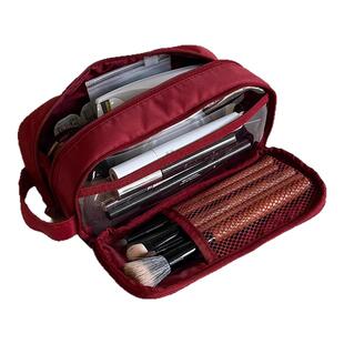 化妆包大容量女网纱化妆刷收纳包便携手提分区多功能旅行洗漱包