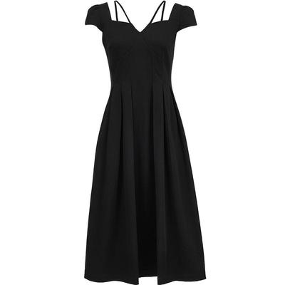 ONLY收腰纯色短袖长裙牛仔连衣裙