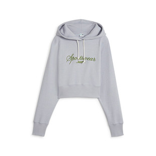 彪马卫衣女正品2024春季新款针织短装休闲连帽套头衫626044-63-80