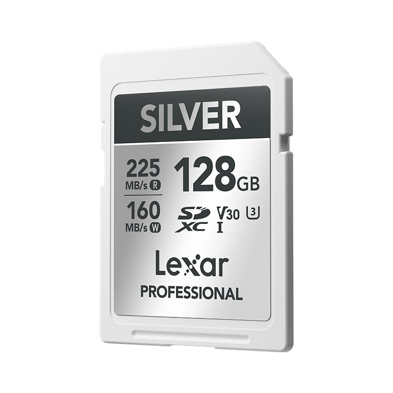 雷克沙sd卡存储卡128g内存卡佳能富士尼康相机V30闪存卡Silver