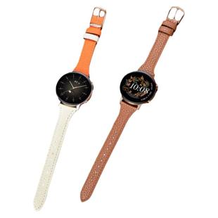 适用华为gt6手表watchgt5pro真皮荔枝纹表带watch5运动GT4智能gt3腕表watch4pro小蛮腰腕带gt2新款高级腕带