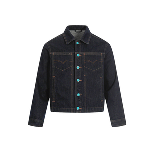IREX 丹宁色原牛廓形宽肩短款牛仔夹克正肩定制仿绿松石复古外套
