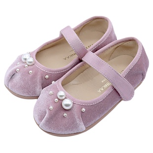 little winkaa童鞋2026春季新款珍珠褶皱软底舒适公主鞋舞蹈鞋女