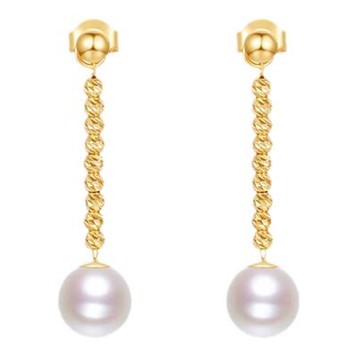 FENS珠宝18K金天然珍珠耳饰女