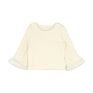 大耳象女童袖口毛绒打底上衣冬季新款宝儿加绒内搭保暖加厚打底衫