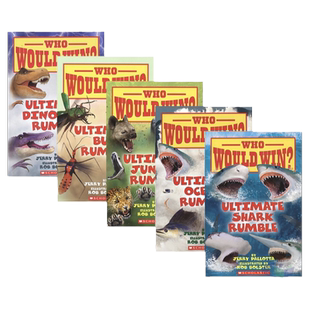 6-10岁学乐英语分级绘本猜猜谁会赢系列之动物主题科普读物英文版6册 Scholastic Who Would Win 小学生课外读物STEM科普绘本恐龙