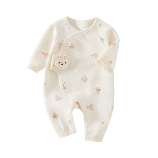 婴儿夹棉连身衣薄棉保暖春秋冬季新生儿衣服男女宝宝婴幼儿连体衣