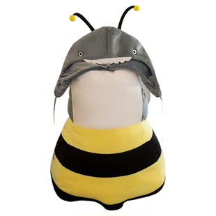 创意鲨bee鲨鱼小蜜蜂可穿戴儿童玩偶服搞笑自拍搞怪礼物毛绒玩具