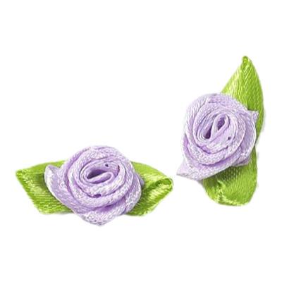 丝带加叶玫瑰手工花朵织带蝴蝶结