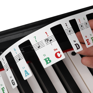 钢琴键盘贴纸电钢琴电子琴琴键贴键盘条88键音标贴五线谱简谱音符