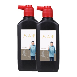 六品堂墨汁书法专用文房四宝小楷书画墨液大瓶大桶油烟墨毛笔字初学者500g国画轻胶练习毛笔墨水粉丝浓墨速干