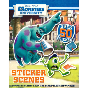 Disney Pixar Monster's University Sticker Scenes 怪兽大学 贴纸场景书 迪士尼皮克斯 50张贴纸 英文故事绘本 3-6岁 英文原版
