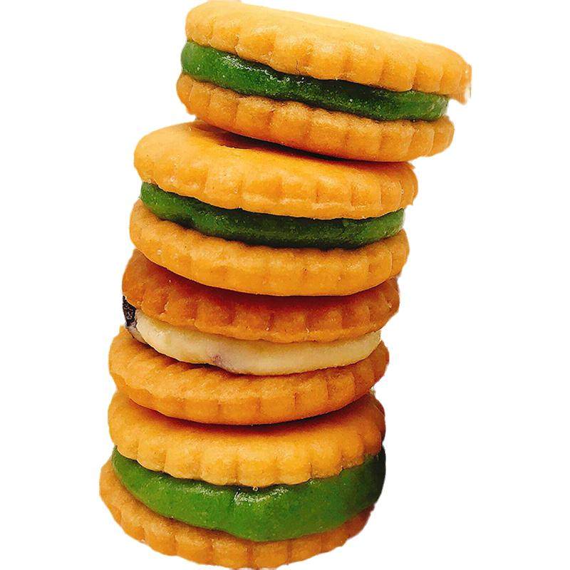 100%手工现做纽扣牛扎饼干牛轧糖糕点休闲小吃零食网红汉堡酥饼干
