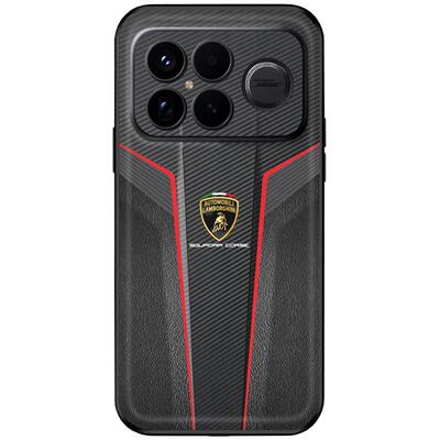 适用 红米k90promax冠军版兰博基尼限定版手机壳k90跑车皮纹软壳全包素皮定制跑车新款