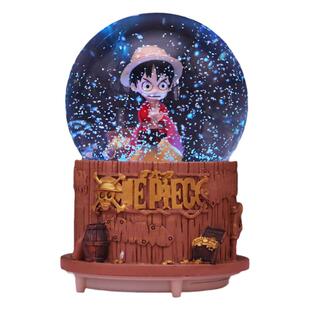 卡通动漫海贼王路飞彩灯飘雪花水晶球音乐盒男女孩儿童生日礼物