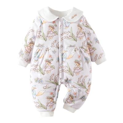 夹棉婴儿衣服秋冬外穿加厚装保暖