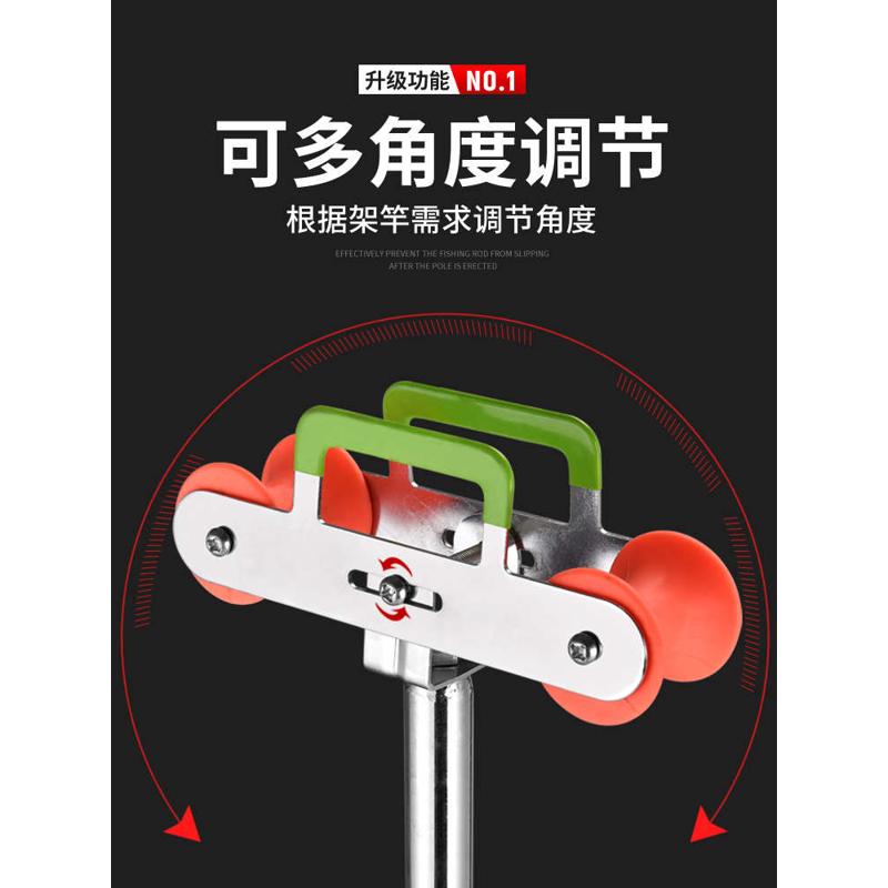 加厚全金属炮杆大物鱼杆支架长杆专用炮台地插炮竿长竿钓鱼龙门架