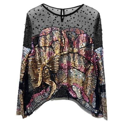 亮片上衣BlingBling闪亮亮百搭小衫打底衫女时尚气质t恤薄款长袖