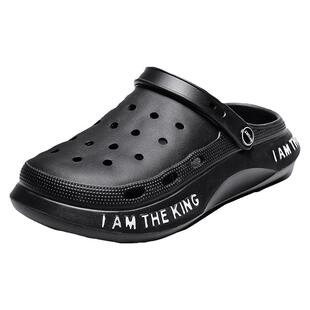 网红爆款洞洞鞋男夏季外穿踩屎感包头半拖鞋防滑运动户外沙滩凉鞋