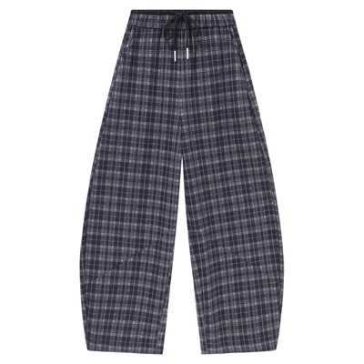 百家好复古格纹休闲裤