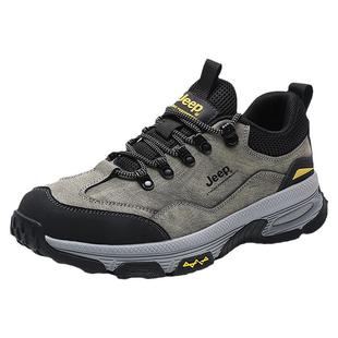 jeep运动鞋男款冬季户外防滑登山鞋子男士轻便软底中年爸爸休闲鞋