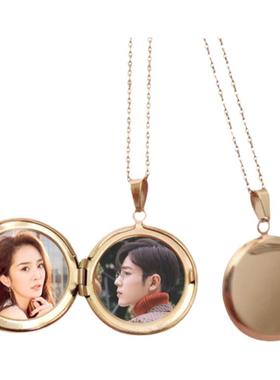 定制照片钛钢情侣项链光面不掉色