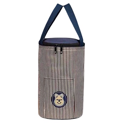 圆形保温饭盒袋卡通铝箔便当包加厚大容量学生防水手提保温桶袋子