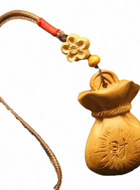 桃木福袋吊坠男女钱袋钥匙扣挂件