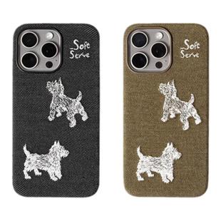 Dare买手店 SoftServe 刺绣小狗布面磁吸iphone苹果14promax手机壳15promax