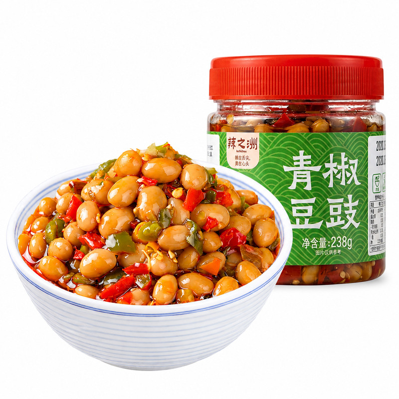 青椒豆豉香辣软糯下饭菜农家手工下饭/拌饭酱/拌饭料