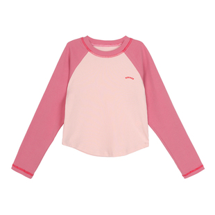 NORNOR陈大猪女童长袖t恤2026春季新款好看修身儿童短款上衣女孩