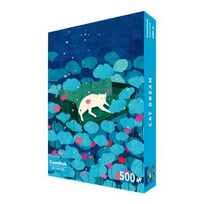 Comtiok猫语梦莲拼图500片丝绒