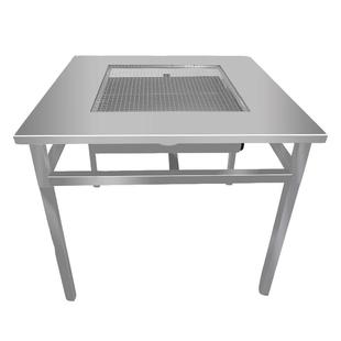 不锈钢烧烤桌架 加厚折叠 户外自助烧烤炉木炭烤肉 露营农庄家用