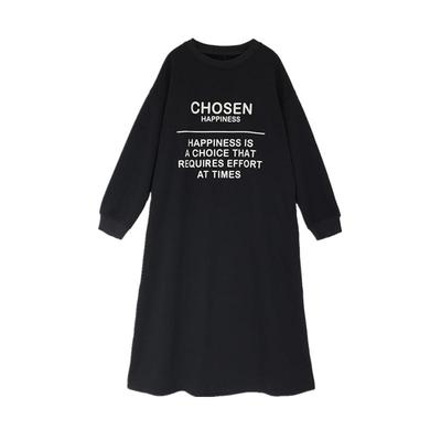 秋冬大码卫衣裙女加绒宽松