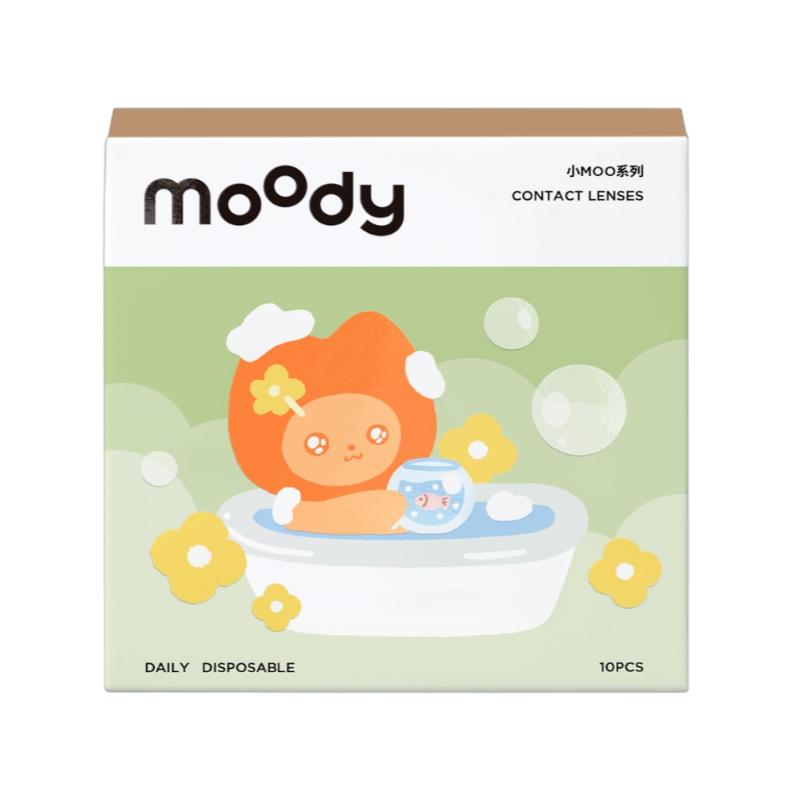 moody美瞳日抛彩色隐形眼镜小moo系列巧克栗放轻棕晚风棕