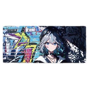 二次元动漫鼠标垫超大尺寸游戏周边彩色涂鸦桌面垫电脑办公锁边垫