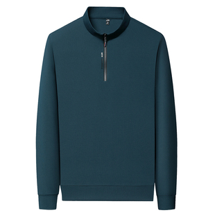 皮尔卡丹男士立领卫衣春秋新款拉链长袖T恤休闲免烫打底Polo衫