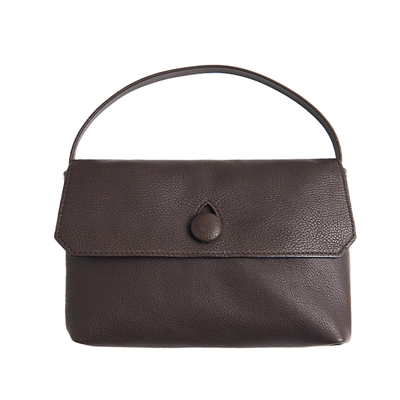 TOFOD极简牛皮翻盖手提小包