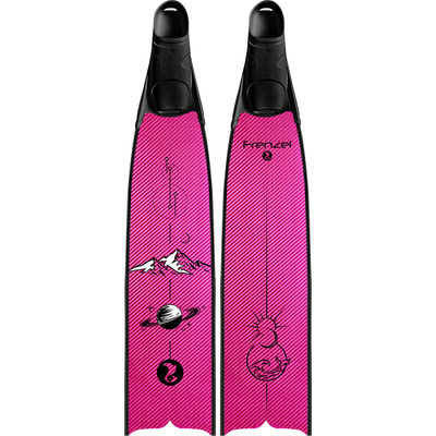 FRENZEL法兰左脚蹼MOLI联名款辣妹纯碳纤维自由潜长脚蹼浮潜蛙鞋