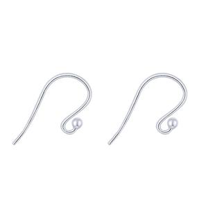 洮俪S925纯银耳钩珠简约尾珠耳钩子耳吊银饰DIY手工配件耳环耳坠