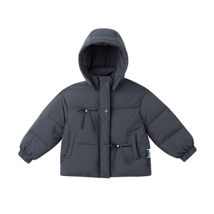 【鸭绒】阿路和如童装女童羽绒服连帽面包服女生2025秋冬保暖外套