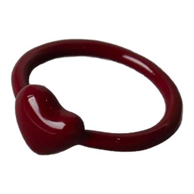 珐琅釉爱心指环明星同款日韩简约个性心形戒指