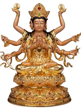 贴金斗姆像圆明道姥天尊纯铜佛像